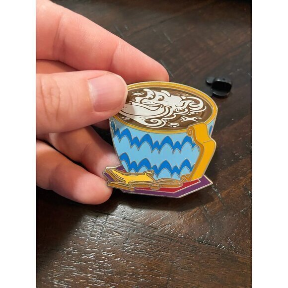 Disney Aladdin Latte with Character Genie Coffee Mug Metal Trading Pin - Picture 3 of 7